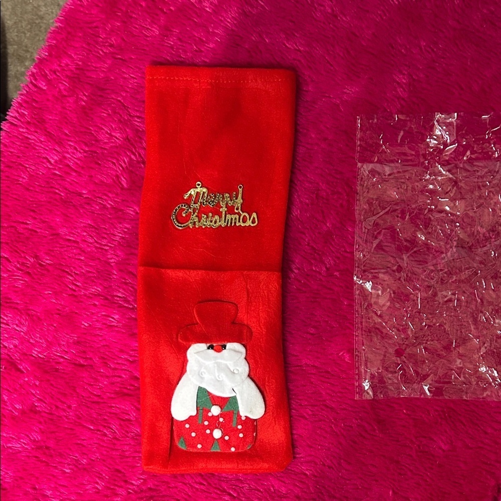 Red Christmas wine bag with Snowman Design
